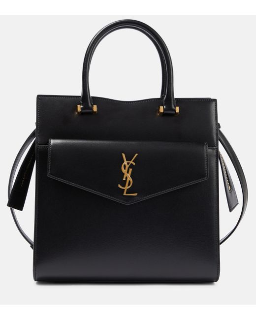 Saint Laurent Black Uptown Small Leather Tote Bag