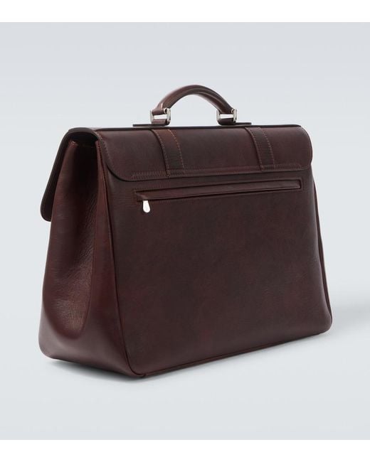 Brunello Cucinelli Brown Leather Briefcase for men