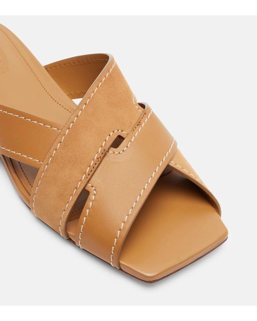 Tod's Brown Leather Slides