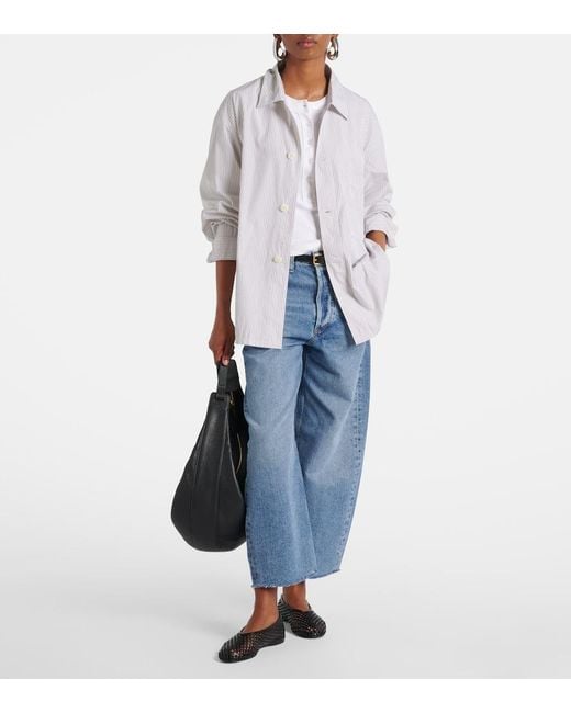 Citizens of Humanity Blue Ayla Cropped Wide-Leg Jeans