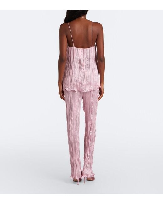 Posse Pink Esme Satin Straight Pants