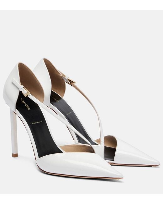 Tom Ford White 105 Patent Leather Pumps