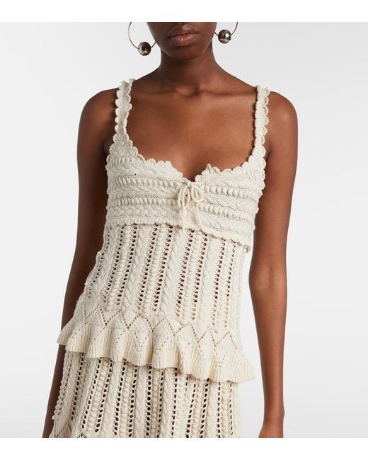 Isabel Marant Natural Neves Crochet Cotton Top