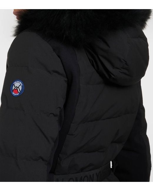 Yves Salomon Black Shearling-trimmed Down Ski Jacket