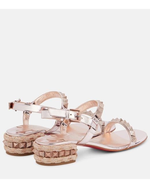 Christian Louboutin Pink Pyrasand 30 Mirrored Leather Sandals