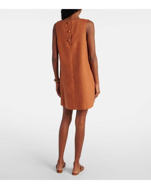 Posse Brown Rio Linen Shift Dress