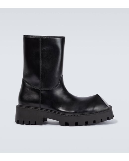 Balenciaga leather ankle boots new arrivals