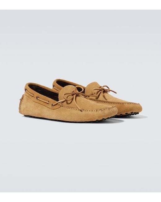 Tom Ford White Suede Driving Shoes for men