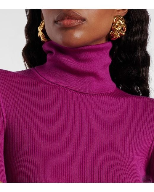 Saint Laurent Purple Wool, Cashmere, And Silk Sweater