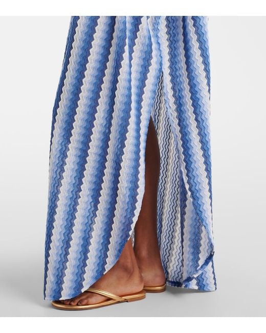 Melissa Odabash Blue Savannah One-Shoulder Beach Cover-Up