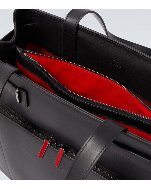 Christian Louboutin Black Kypipouch Leather Tote Bag for men