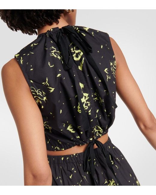 Proenza Schouler Black Printed Cutout Cotton Maxi Dress
