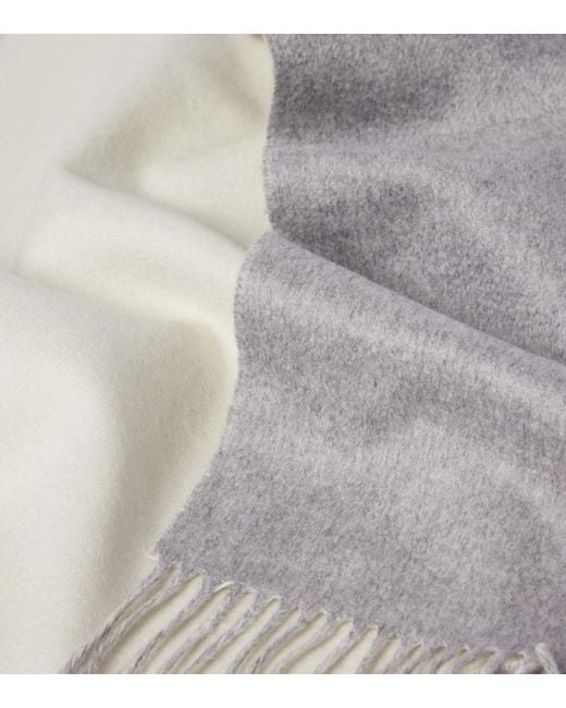 Prada Gray Logo Cashmere Scarf