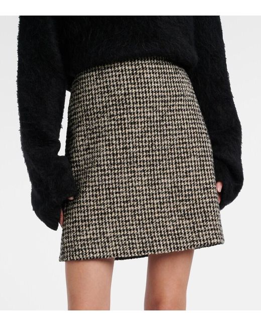 Max Mara Black Houndstooth Miniskirt