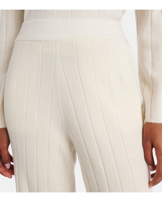 Max Mara White Jardin Ribbed-Knit Cashmere Sweatpants