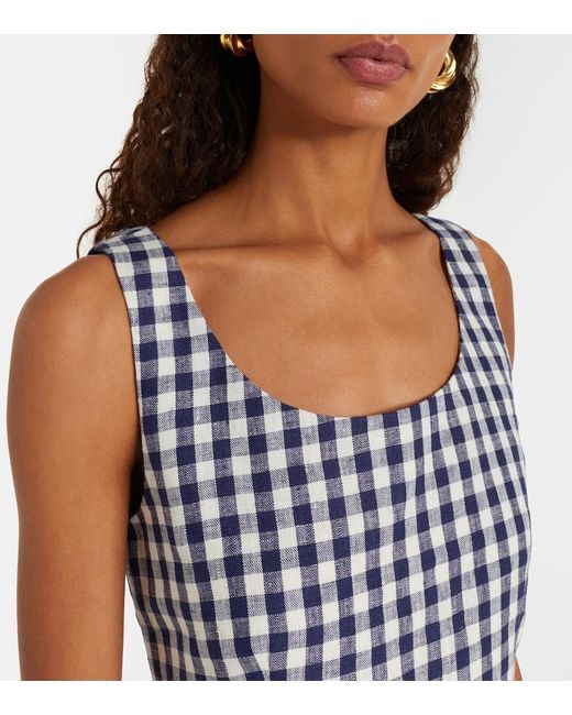 Posse White Sadie Gingham Linen Top