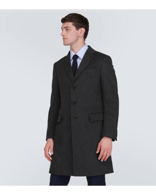 Manteau en laine et cachemire melanges Zegna pour homme en coloris Black