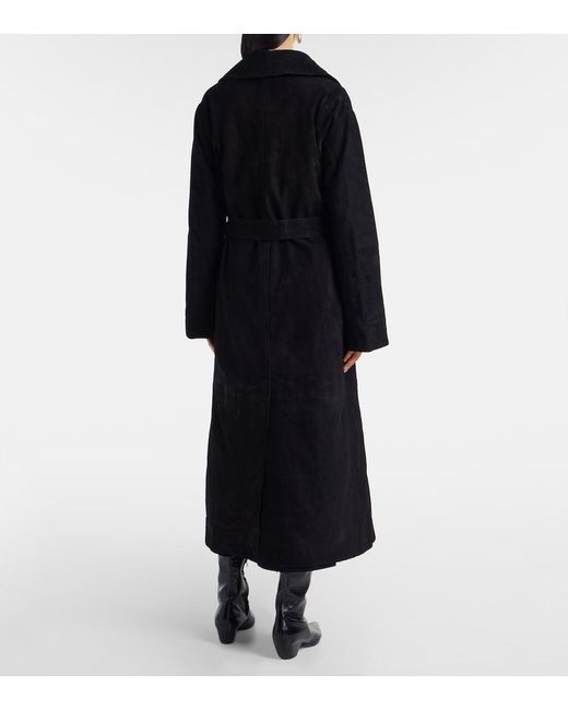 Rohe Black Suede Wrap Coat