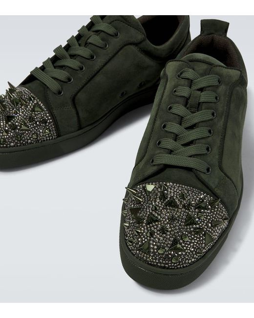 Sneakers Louis Junior Spikes di Christian Louboutin in Green da Uomo
