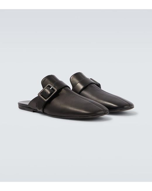 Dries Van Noten Black Leather Mules for men