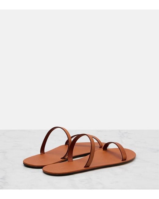 The Row Brown Helena Leather Sandals