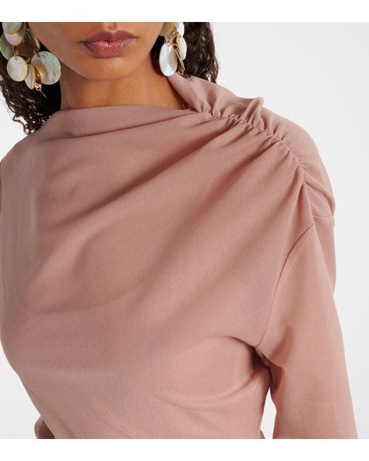 Sir Natural Ruby Draped Sheer Maxi Dress