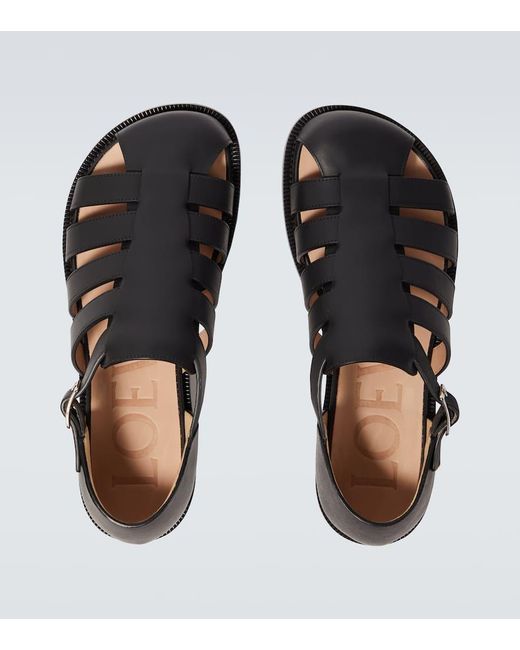 Loewe Brown Campo Leather Fisherman Sandals for men