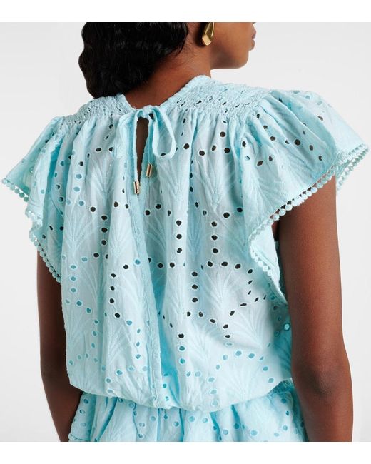 Melissa Odabash Blue Jess Cotton Crochet Minidress