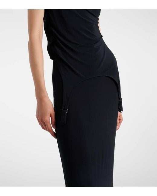 Jean Paul Gaultier Blue Maxikleid Aus Jersey