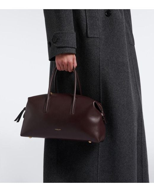 DeMellier London Brown Stockholm Midi Leather Top-Handle Bag