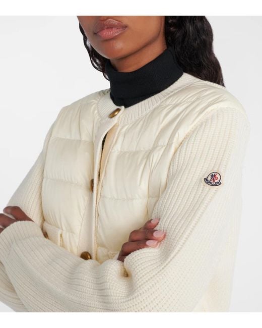 Cardigan Imbottito di Moncler in Natural