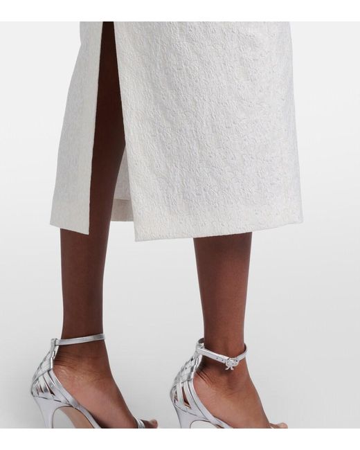 Max Mara White Elegante Quiz Floral Cocktail Dress