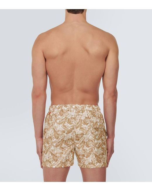 Kiton Natural Printed Swim Shorts for men