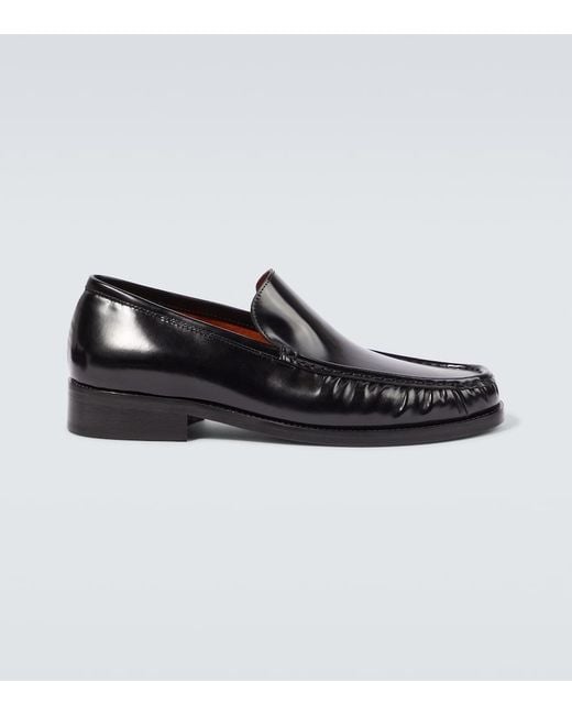 Acne Black Leather Loafers for men