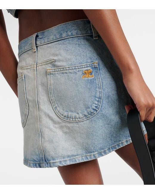Courreges Blue Multiflex Denim Miniskirt