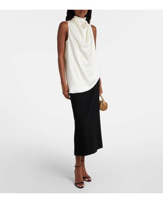 Top En Satin Rohe en coloris White