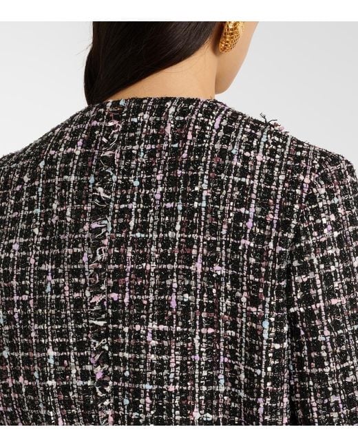 Balmain Black Tweed Bluson Bomber