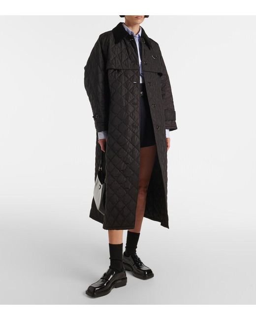 Prada Black Quilted Coat