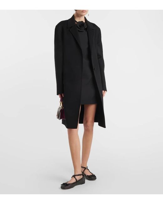 Valentino Black Wool And Cashmere Coat