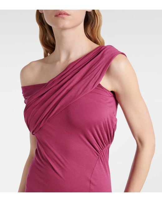 Rick Owens Red Sahara Asymmetric Gown