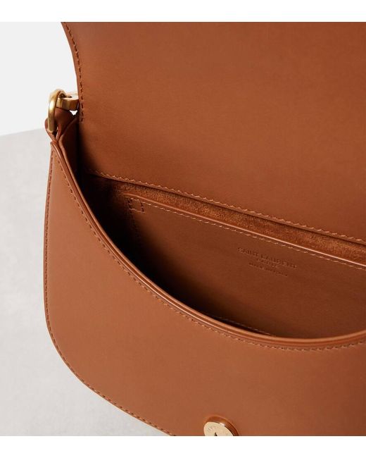 Saint Laurent Brown Schultertasche Voltaire Aus Leder Und Canvas