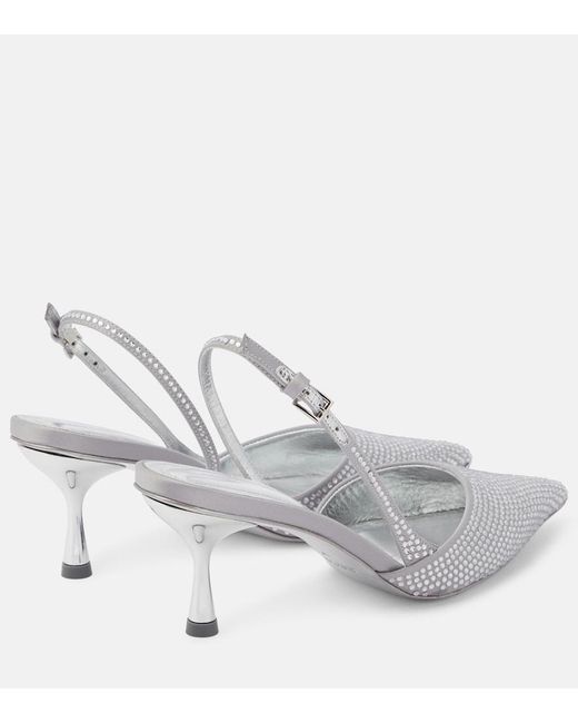 Jonathan Simkhai White Dylan Embellished Slingback Pumps