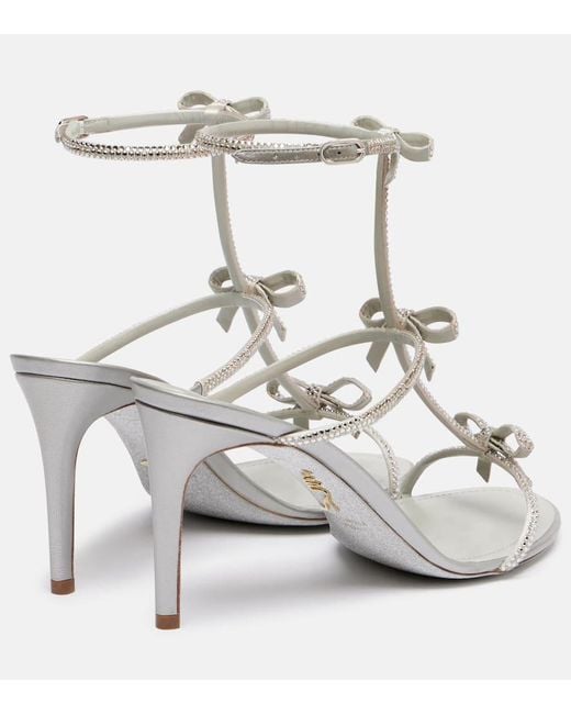Rene Caovilla White Sandalen Catherina 80 Mit Kristallen