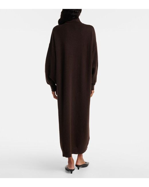 Jardin Des Orangers Brown Turtleneck Wool And Cashmere Sweater Dress