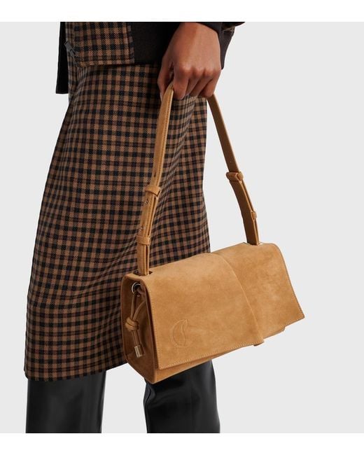 Christian Louboutin Brown Baggy Small Suede Shoulder Bag