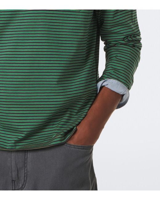 Miu Miu Green Striped Cotton Jersey T-Shirt for men