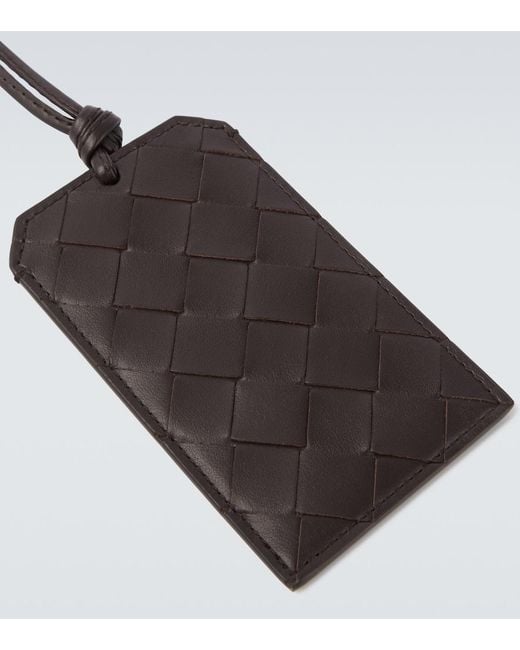 Bottega Veneta White Intrecciato Leather Badge Holder for men