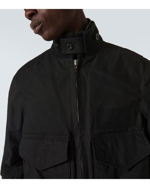 Sacai Black Cotton-Blend Ripstop Jacket for men
