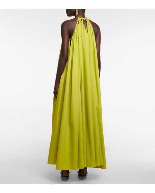 Robe Longue En Coton Oscar de la Renta en coloris Yellow