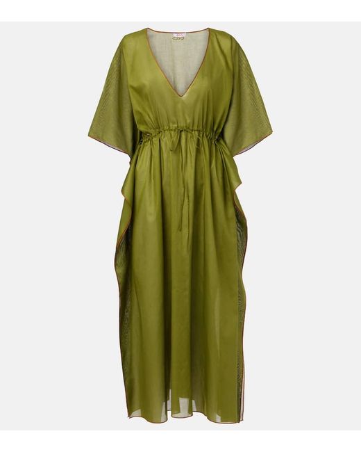 Eres Green Kaftan Voilier Aus Baumwolle